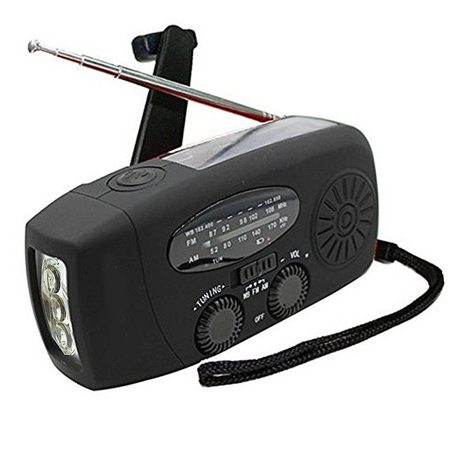 Solar hand crank radio flashlight - Amazhona 