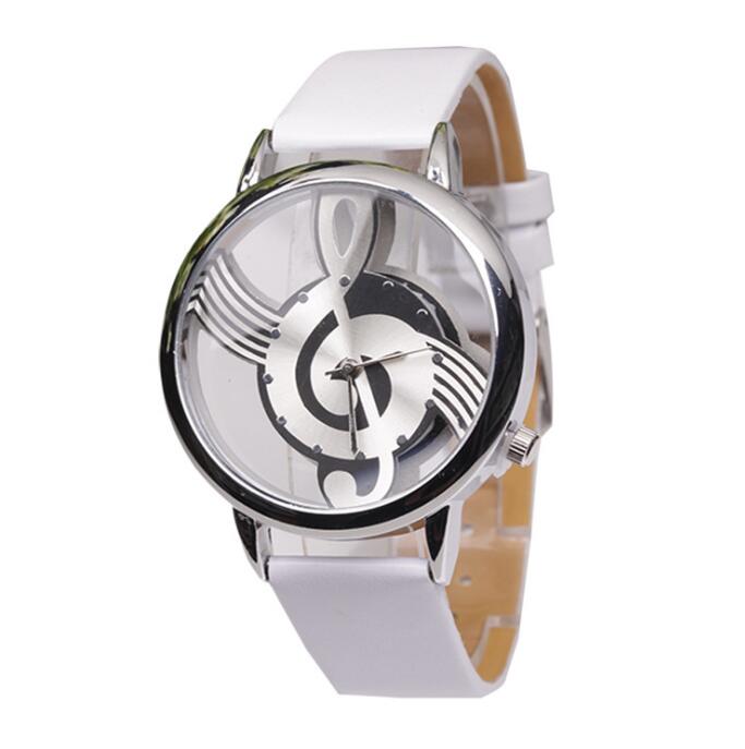 Hollow Musical Note Leather Wrist Watch - Amazhona 