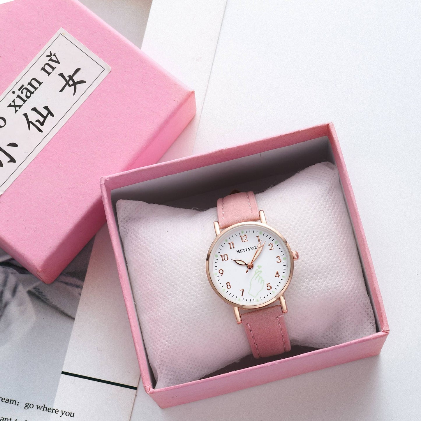 Luminous than heart watch female Korean version simple - Amazhona 