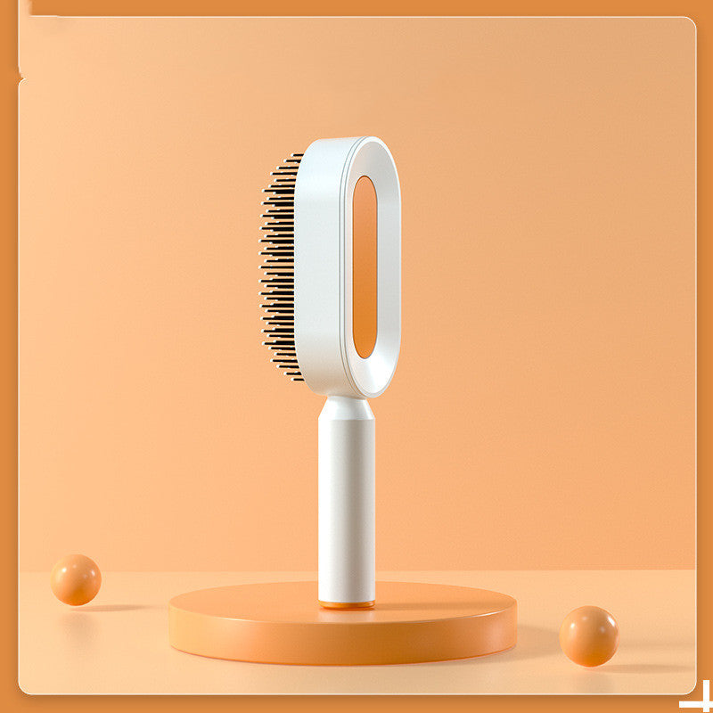 Self Cleaning Hair Brush For Women One-key Cleaning Hair Loss Airbag Massage Scalp Comb Anti-Static Hairbrush - Amazhona 