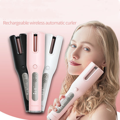 Wireless Automatic Curler USB  LCD Screen Ceramic Heating Anti-perm Curler - Amazhona 