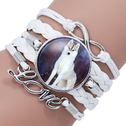 Multi-layered gemstone wolf bracelet - Amazhona 