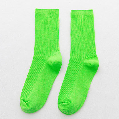 Candy Rainbow Color Mid-calf Cotton Socks - Amazhona 