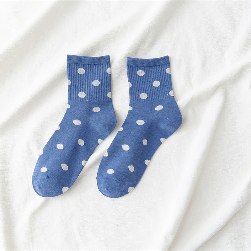 Ladies Cotton Dot Sweet Japanese Socks - Amazhona 