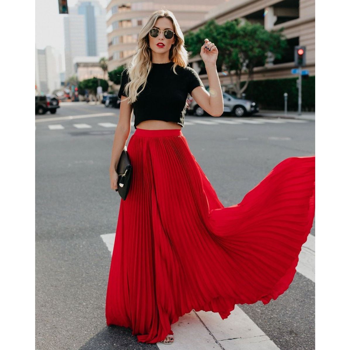 Women fashion casual skirt girls high Waist long skirts - Amazhona 