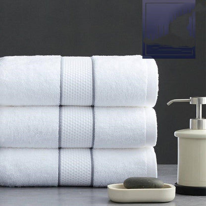 Cotton Beach Towel White Hotel Absorbent Bath Towels