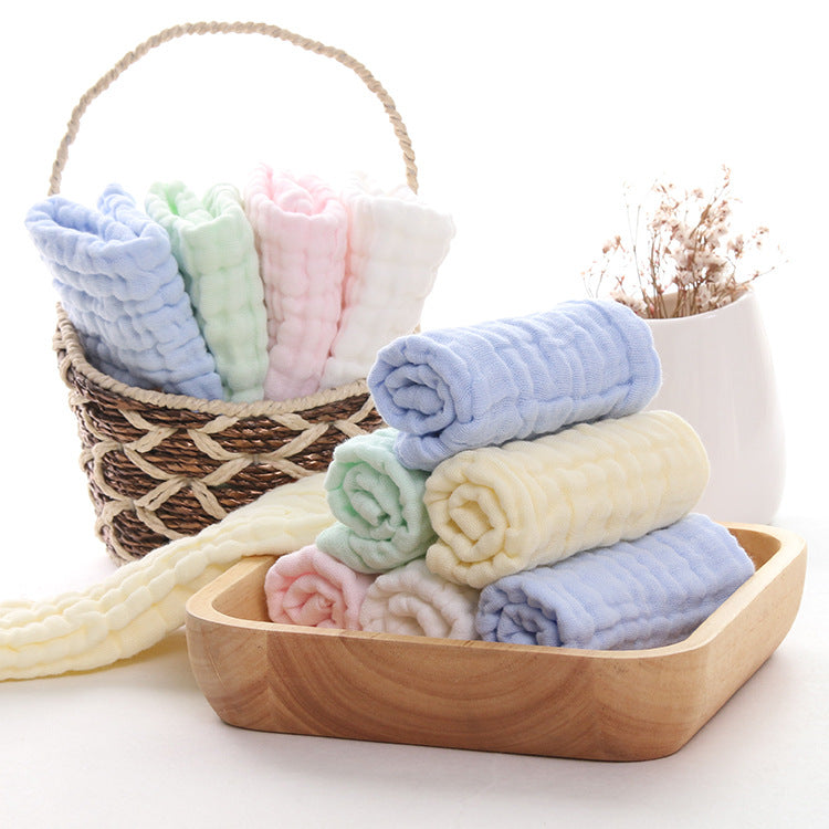 Absorbent Soft Six-layer Combed Cotton Solid Color Square Towel