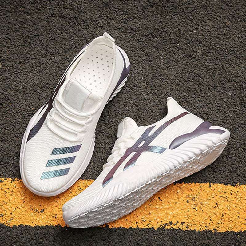 Men Sneakers Stripe Print Lightweight Shoes Running Walking - Amazhona 