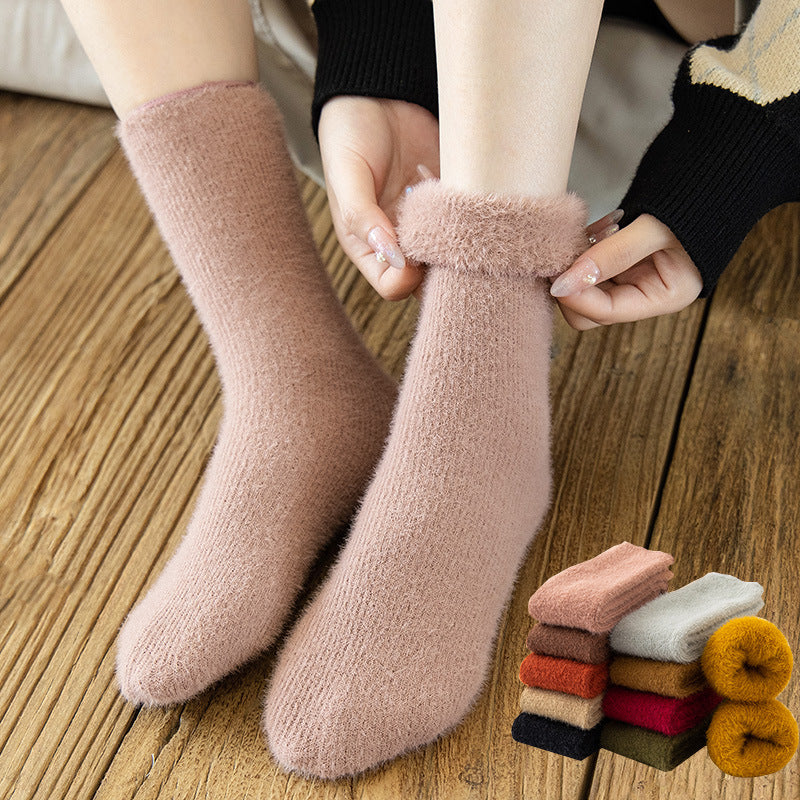 Plus Velvet Thick Warm Mink Velvet Snow Socks - Amazhona 