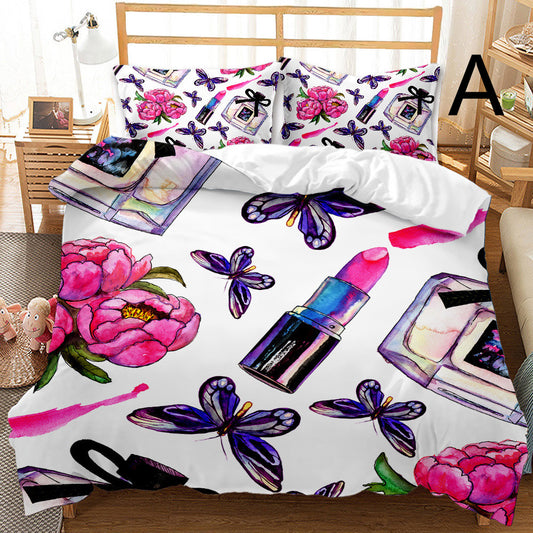 Butterfly Series Three-piece Bedding Quilt Cover Set - Amazhona 