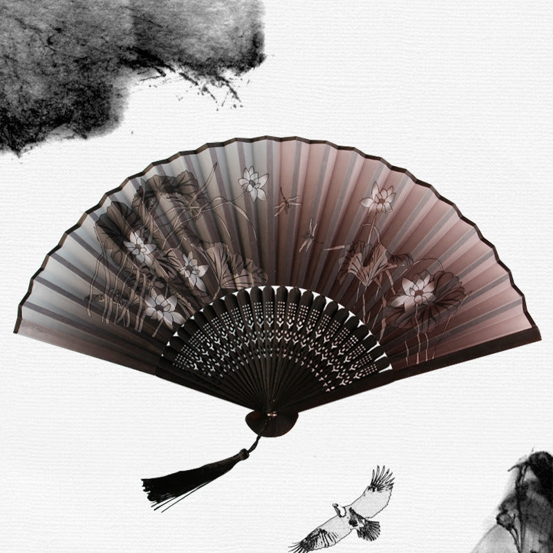 Folding Fan Bamboo Ancient Style Han Chinese Clothing Chinese Style Small Fan - Amazhona 