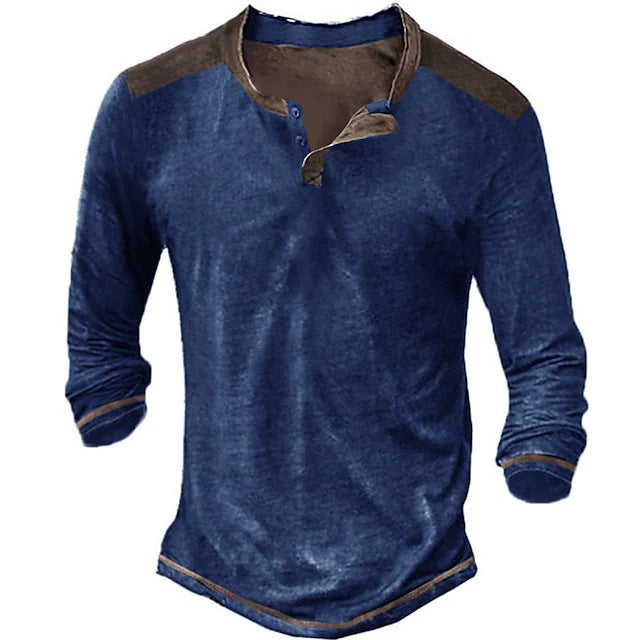 Retro Casual Long Sleeved Men Shirt - Amazhona 