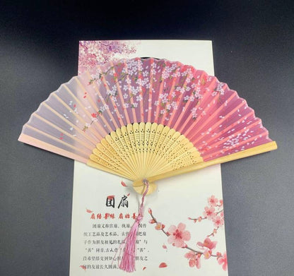 Lady's Folding Fan Ancient Style Small Folding Fan - Amazhona 