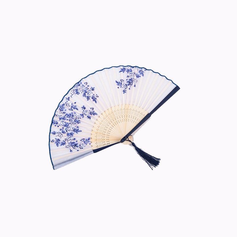 Vintage Cloth Chinese Style Dancing Folding Fan - Amazhona 