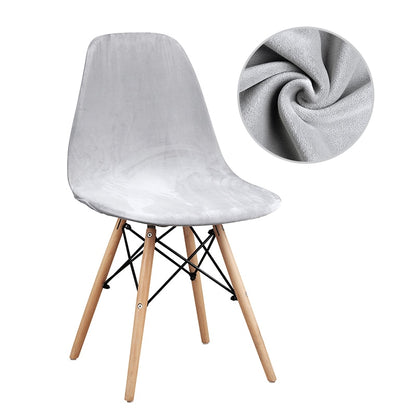 Velvet And Polar Fleece Fabric Shell Chair Cover Stretch Scandinavian Chair Covers Dining Seat Cover For Hotel Home Living Room - Amazhona 