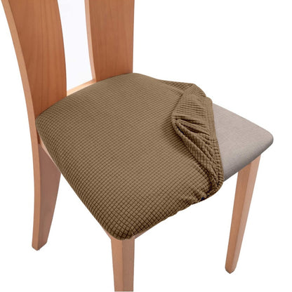 Spandex Jacquard Chair Cushion Cover Dining Room Upholstered Cushion Solid Chair Seat Cover Without Backrest Furniture Protector - Amazhona 