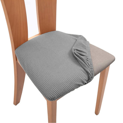 Spandex Jacquard Chair Cushion Cover Dining Room Upholstered Cushion Solid Chair Seat Cover Without Backrest Furniture Protector - Amazhona 