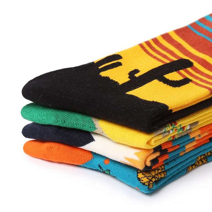 1Pair New Men Women Cotton Socks Casual Colorful Socks Crew Street Skateboard Socks Happy Funny Harajuku Sox Meias - Amazhona 