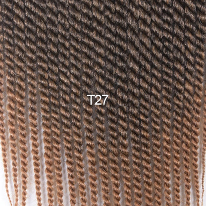 cabello sintetico Synthetic Crochet Braids Senegalese Twist Ombre Brown Grey Handmade Braiding Hair Extensions For Black Woman girls 22roots/pc - Amazhona 