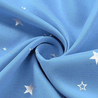 Shiny Stars Children Cloth Curtains For Living Room Kids Boy Girl Bedroom Blue/Pink Blackout Cortinas Custom Made Drapes WP123F - Amazhona 