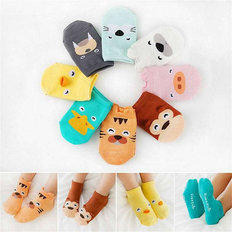 1@#a Pair Chick Socks Kids Soft Cotton Socks Boy Girl Baby Cute Cartoon Warm Stripe Dots Fashion School Socks Autumn Winter - Amazhona 