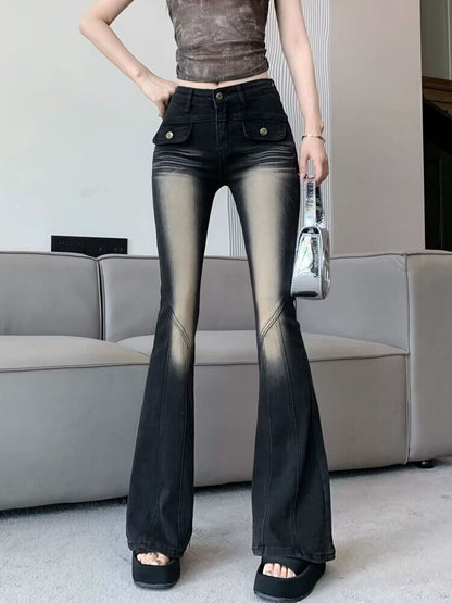 Women's Fashionable Retro Gradient Color Skinny Jeans