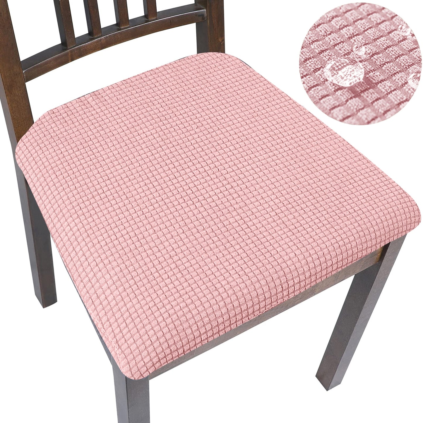 Spandex Jacquard Chair Cushion Cover Dining Room Upholstered Cushion Solid Chair Seat Cover Without Backrest Furniture Protector - Amazhona 