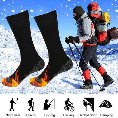 1Pair Winter Self-Heating Socks Thermal Heated Socks Soft Elastic Thicken Anti-Slip Socks For Women Men Outdoor Ski Tube Socks - Amazhona 