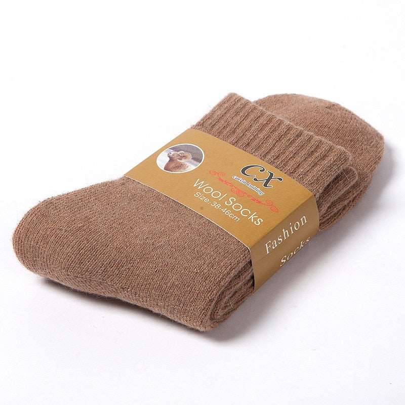 1 Pairs Men Winter Warm SocksThickened Wool High Quality Towel Keep Warm Socks Solid Color Snow Terry Christmas Gift 36-43 Size - Amazhona 