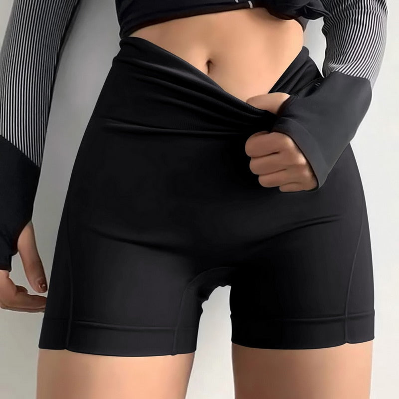 short de mujer short de mujer Women Sports Yoga Shorts Summer Running Sexy Leggings High Waist Short Pants Fitness Jogging Clothing Black Safety Shorts - Amazhona 