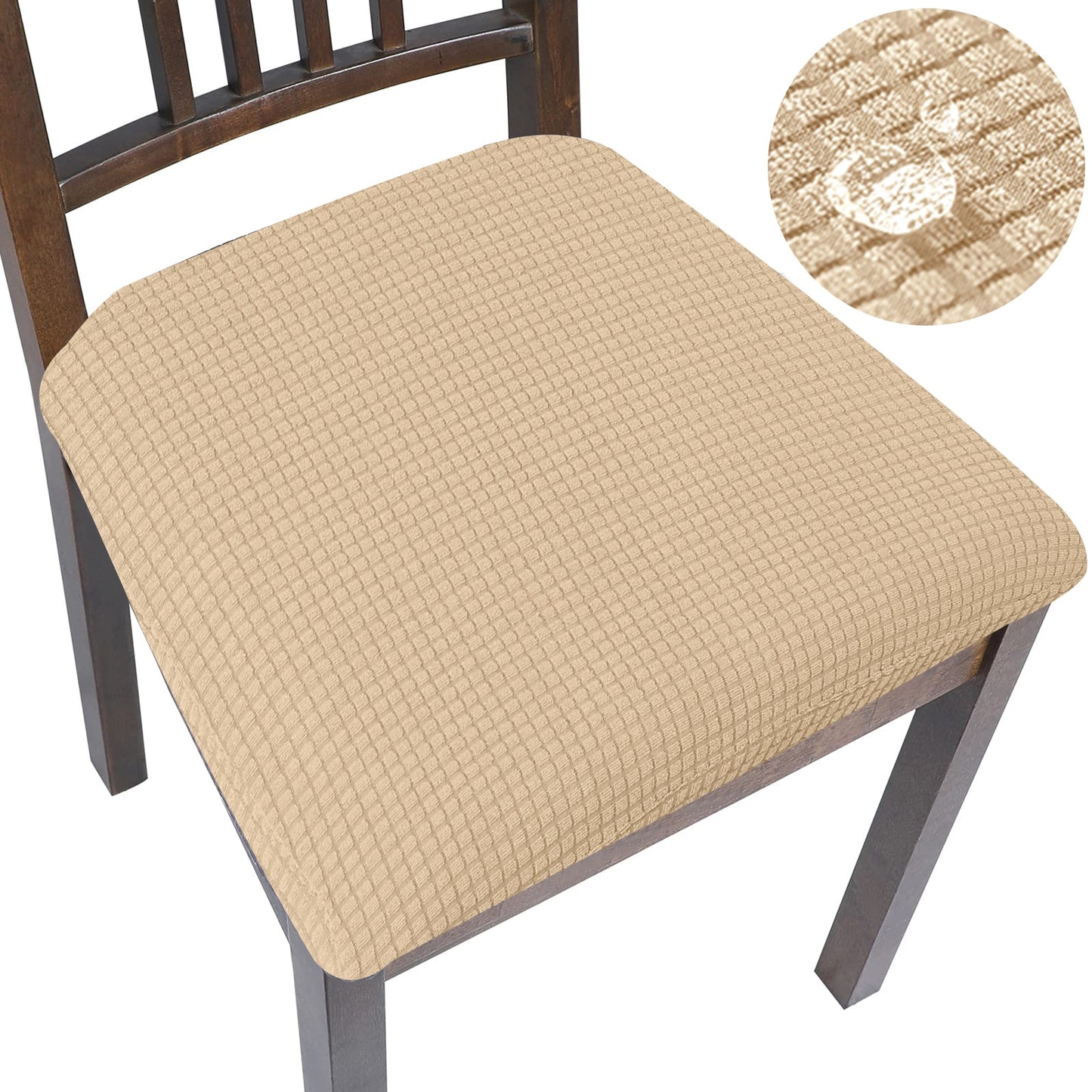 Spandex Jacquard Chair Cushion Cover Dining Room Upholstered Cushion Solid Chair Seat Cover Without Backrest Furniture Protector - Amazhona 