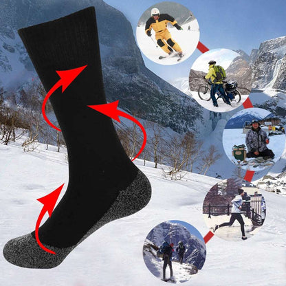 1Pair Winter Self-Heating Socks Thermal Heated Socks Soft Elastic Thicken Anti-Slip Socks For Women Men Outdoor Ski Tube Socks - Amazhona 