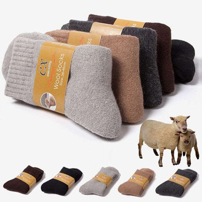 1 Pairs Men Winter Warm SocksThickened Wool High Quality Towel Keep Warm Socks Solid Color Snow Terry Christmas Gift 36-43 Size - Amazhona 