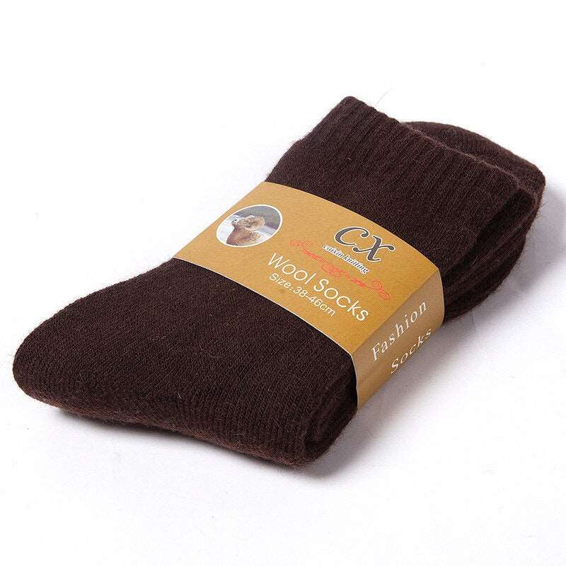 1 Pairs Men Winter Warm SocksThickened Wool High Quality Towel Keep Warm Socks Solid Color Snow Terry Christmas Gift 36-43 Size - Amazhona 