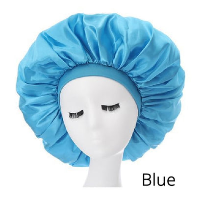 accesorios para el cabello Plussign 1Pcs Satin Sleep Bonnet For Braids Black Women Night Cap For Dreadlock Curly Hair Silk Satin Bonnet With Wide Edge - Amazhona 