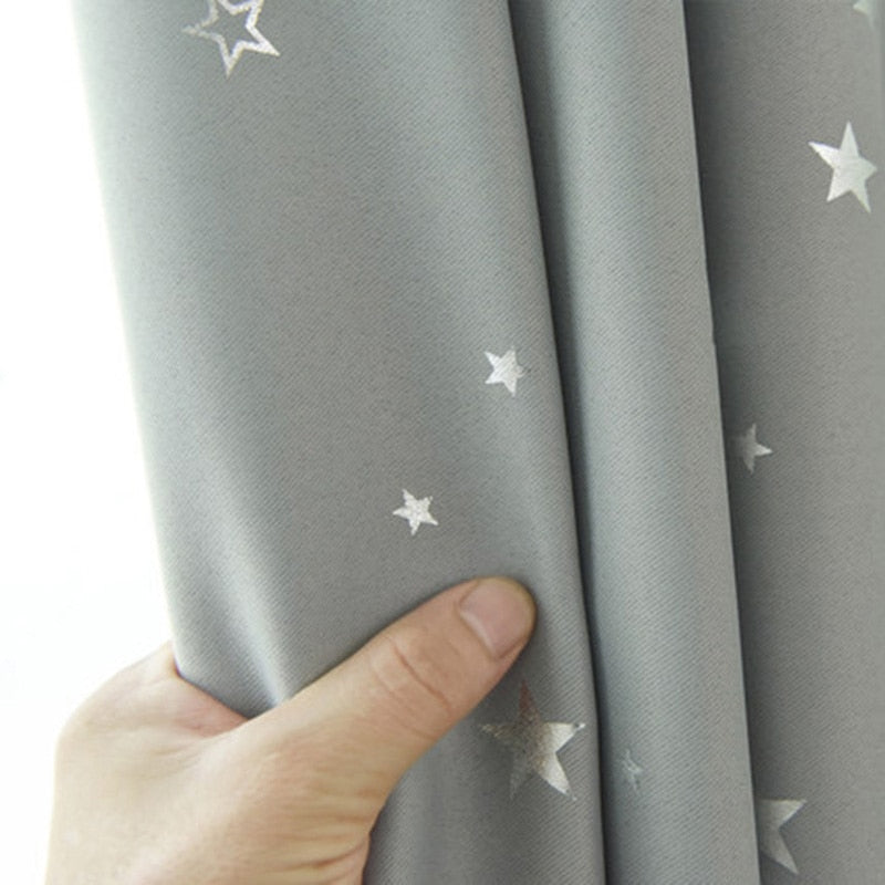 Shiny Stars Children Cloth Curtains For Kids Boy Girl Bedroom Living Room Blue/Pink Blackout Cortinas Custom Made Drape wp123#40 - Amazhona 