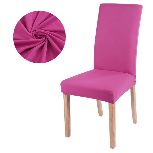 Elastic solid color Chair Cover Home Spandex Stretch Slipcovers Chair Seat Covers For Kitchen Dining Room Wedding Banquet Home - Amazhona 