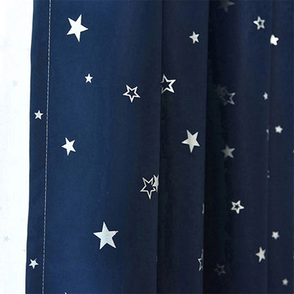 Shiny Stars Children Cloth Curtains For Kids Boy Girl Bedroom Living Room Blue/Pink Blackout Cortinas Custom Made Drape wp123#40 - Amazhona 