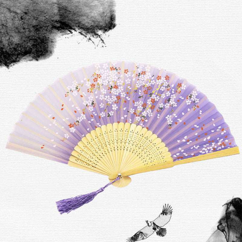 Folding Fan Bamboo Ancient Style Han Chinese Clothing Chinese Style Small Fan - Amazhona 