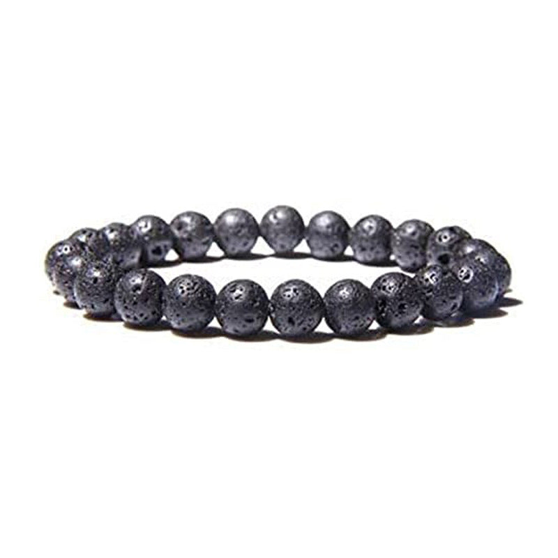 Natural Tiger Eye Volcanic Rock Agate Beads Bracelet - Amazhona 