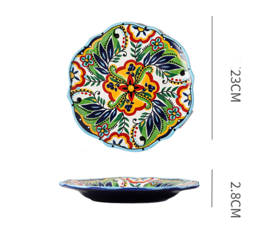 Underglaze Ceramic Tableware Bohemian Household Dishes - Amazhona 