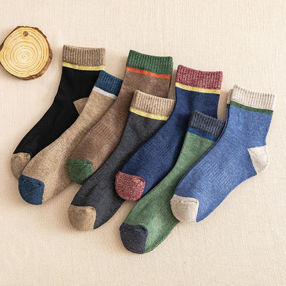 Men's Versatile Color Matching Medium Tube Socks - Amazhona 