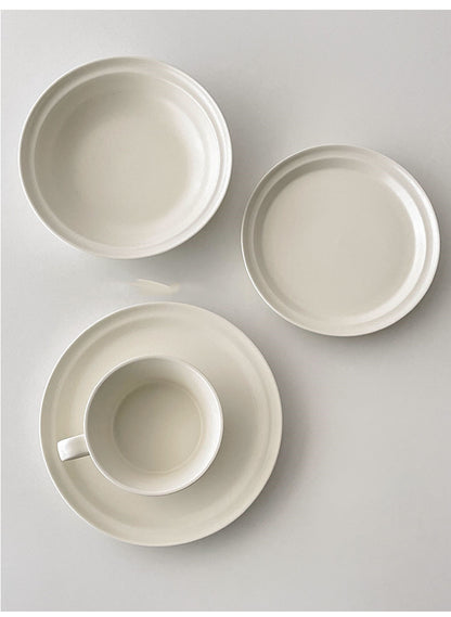 Simple Matte High-end Tableware Ceramic Plate - Amazhona 