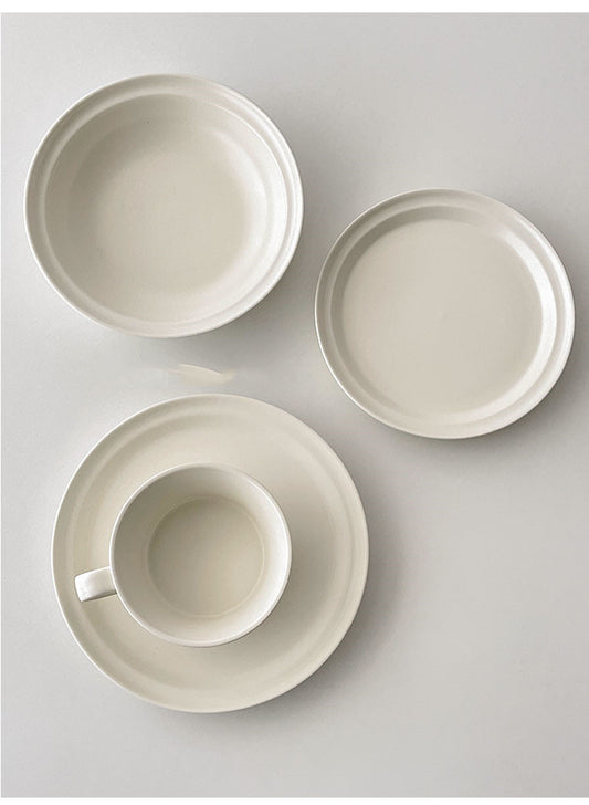 Simple Matte High-end Tableware Ceramic Plate - Amazhona 