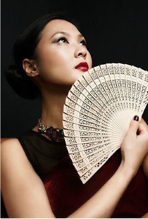 20CM Foldable Handmade Abstract Sandalwood Fan - Amazhona 