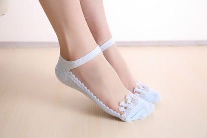 Invisible Breathable Lace Boat Socks Short Tube Ladies Socks - Amazhona 