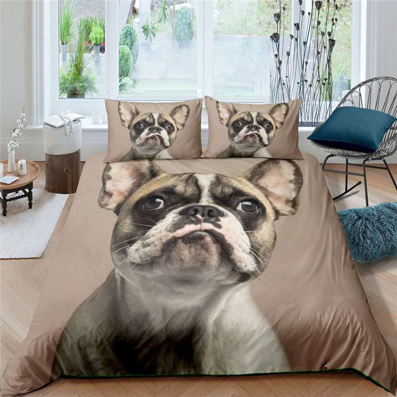 3D Pug Digital Printing Bedding Set - Amazhona 