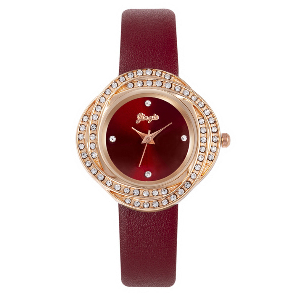 Women's Quartz Watch With Diamond Dial - Amazhona 