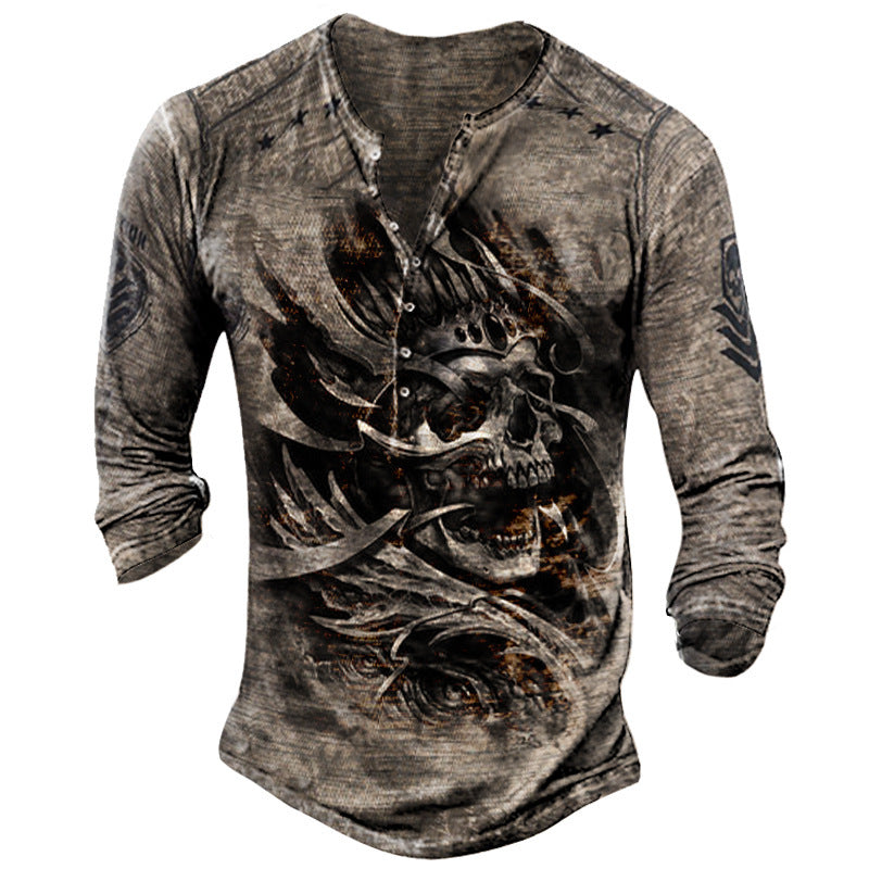 Printed Men's Street Long-sleeved Sports T-shirt - Amazhona 