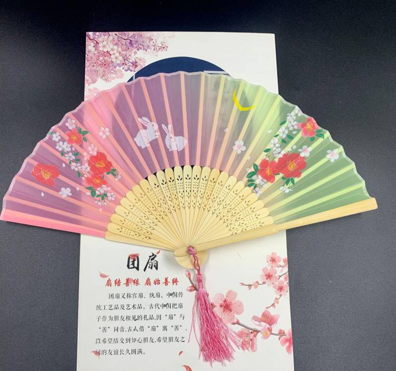 Lady's Folding Fan Ancient Style Small Folding Fan - Amazhona 